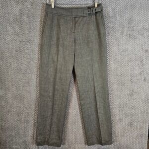 Ann Taylor LOFT Grey Wool Blend Buckle Waist Cuffed Dress Pants Ann Fit Size 4